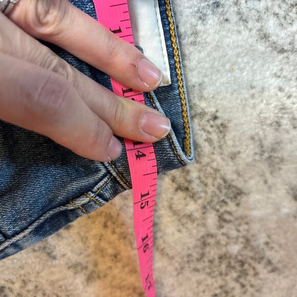 Rag & Bone Dre Low-Rise Frayed Hem Slim Boyfriend Jeans‎ Blue Women's Size 26 - Picture 10 of 12